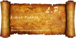 Lubik Patrik névjegykártya