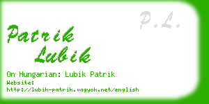 patrik lubik business card